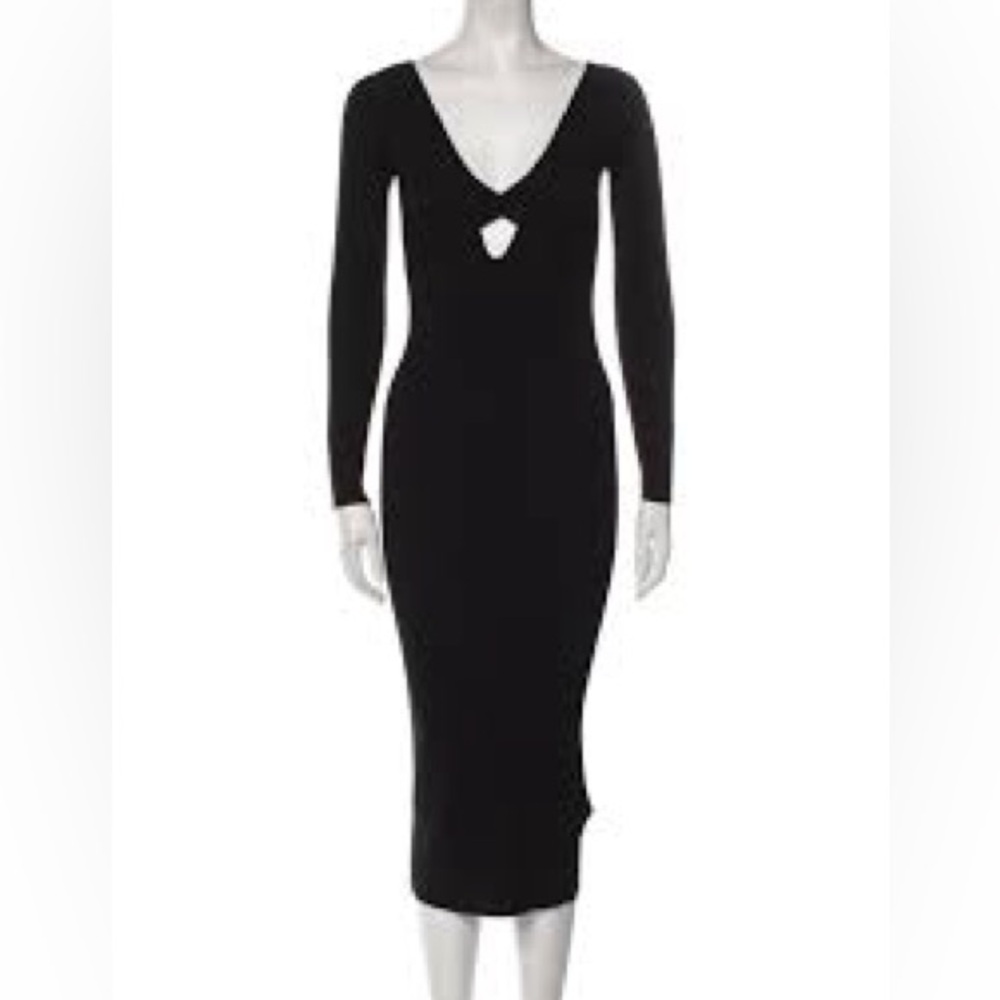 INTERMIX Black Long Sleeve Dress with Cutout